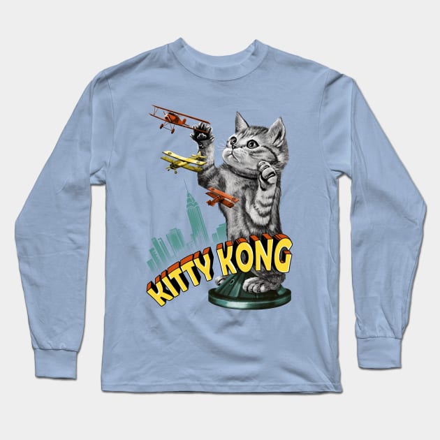 Kitty Kong Long Sleeve T-Shirt by Vincent Trinidad Art